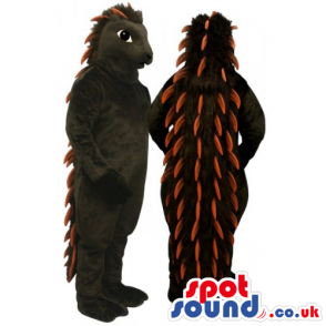 Customizable All Black Porcupine Animal Mascot With Brown