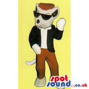 Customizable Mouse Mascot Wearing A Jacket, Pants And