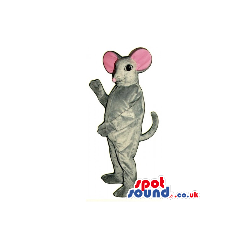 Buy Mascots Costumes in UK - Customizable Grey Mouse Animal Mascot With  Round Pink Ears Sizes L (175-180CM)