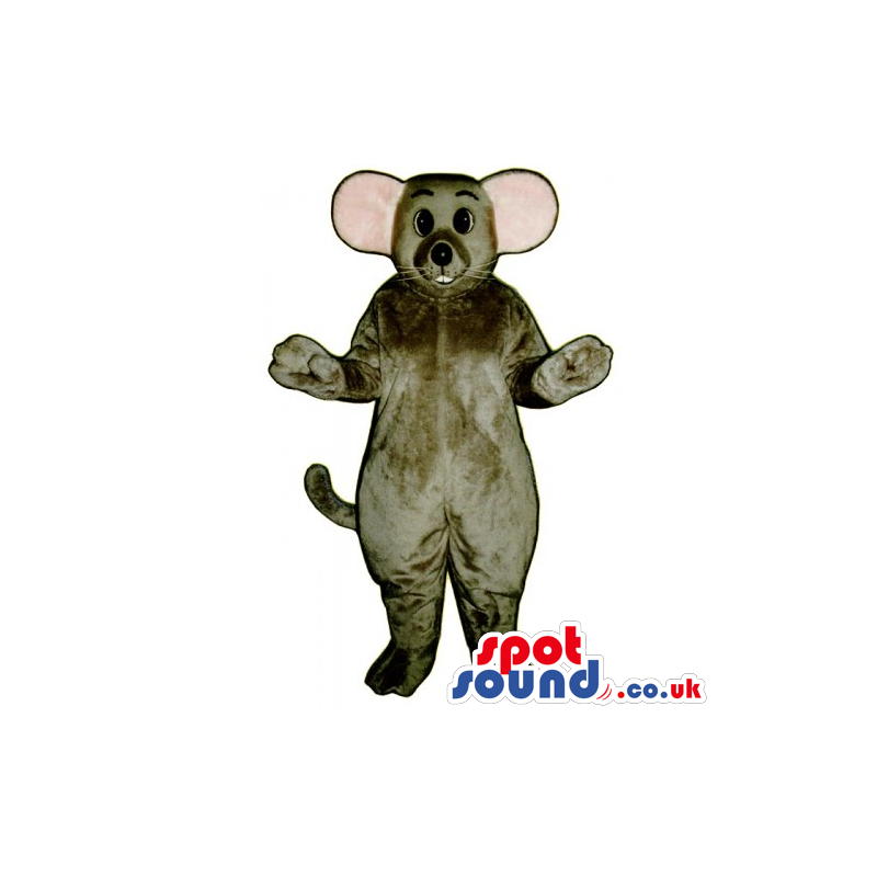 Customizable Grey Mouse Animal Mascot With Pink Ears - Custom