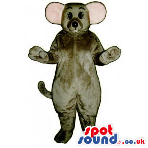 Customizable Grey Mouse Animal Mascot With Pink Ears - Custom