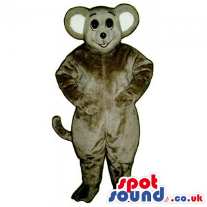 Customizable Grey Mouse Animal Mascot With White Ears - Custom
