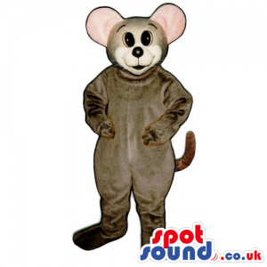 Customizable Grey Mouse Animal Mascot With A White Face -