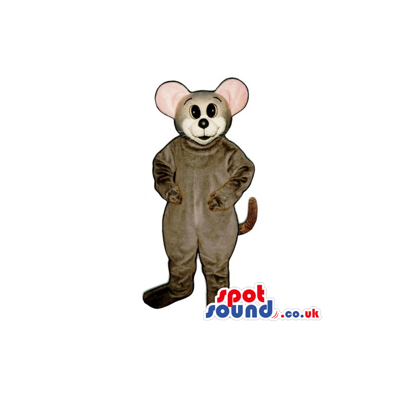 Customizable Grey Mouse Animal Mascot With A White Face -