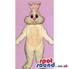 Customizable Beige Rabbit Mascot With A Pink Nose And Belly -