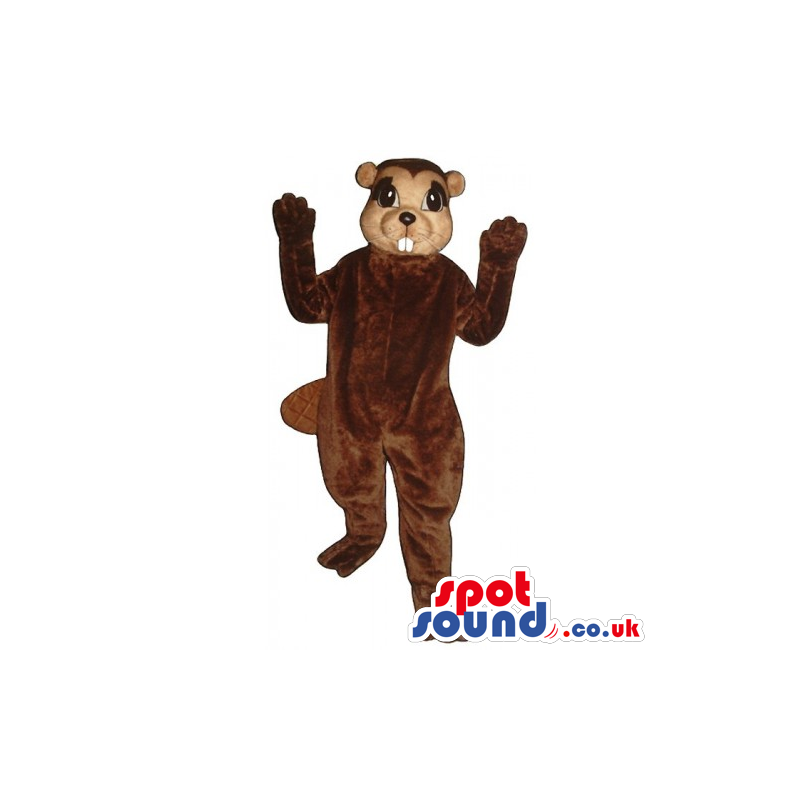 Customizable All Brown Chipmunk Animal Mascot With Showing