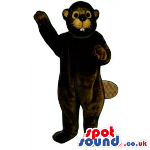 Customizable Brown Beaver Animal Mascot With Funny Teeth -