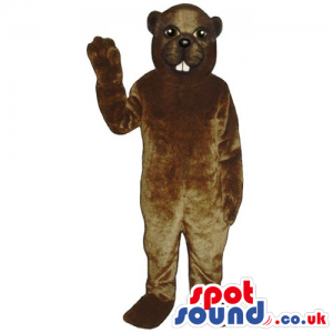 Customizable Brown Beaver Animal Mascot With Funny Teeth -