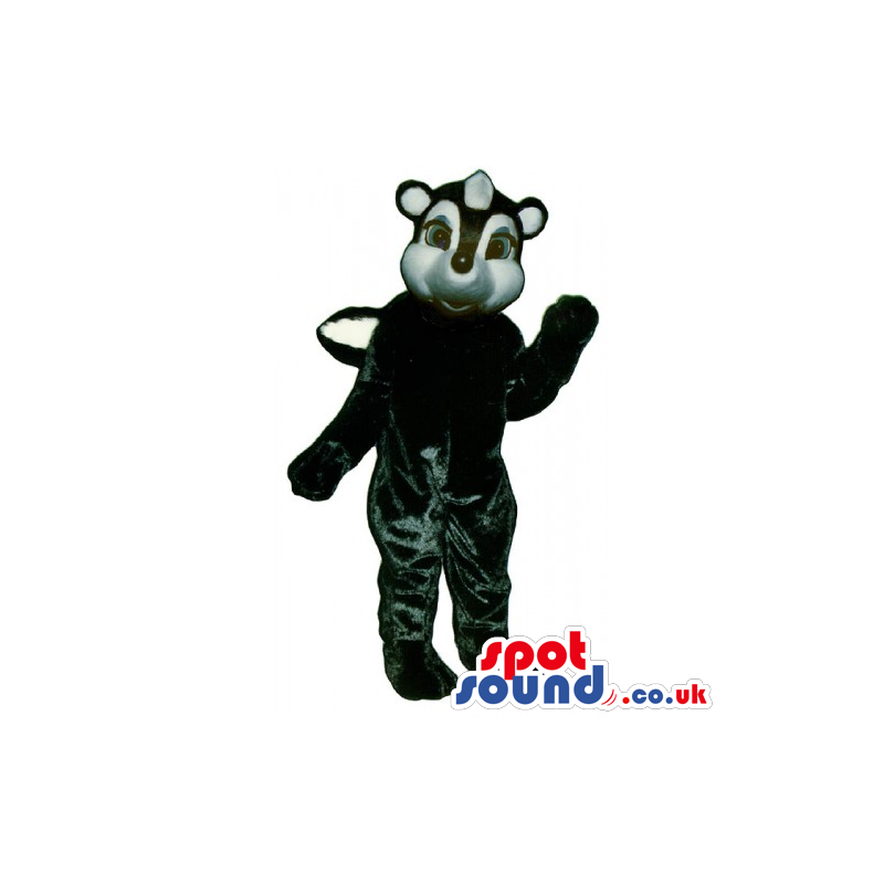 Customizable Cute White And Black Skunk Animal Mascot - Custom