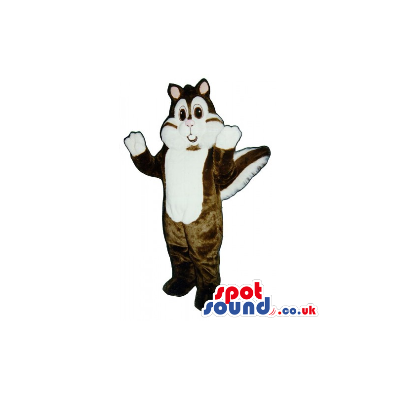 Customizable Brown Chipmunk Mascot With A White Face And Paws -