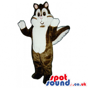 Customizable Brown Chipmunk Mascot With A White Face And Paws -