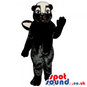 Customizable Black Skunk Animal Mascot With A White Face -