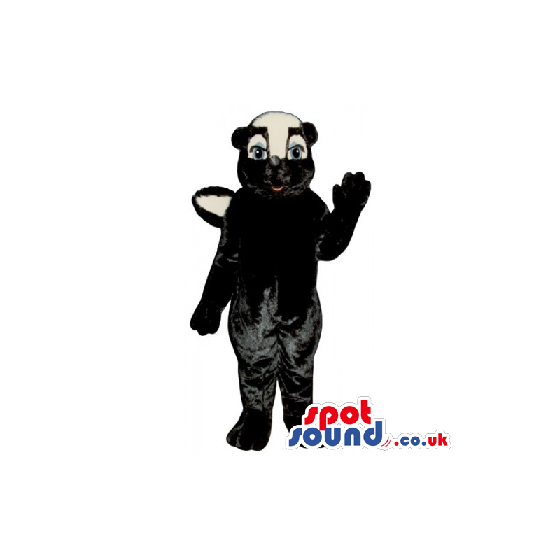 Customizable Black Skunk Animal Mascot With A White Face -