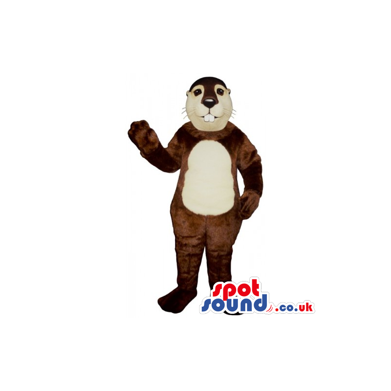 Customizable Brown Chipmunk Mascot With A Beige Belly And Face