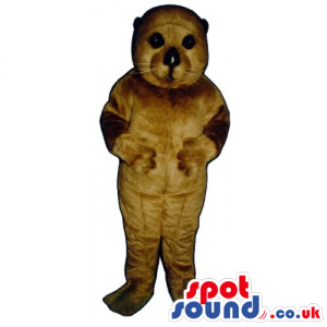 Customizable Cute Dark Brown Seal Water Animal Mascot - Custom