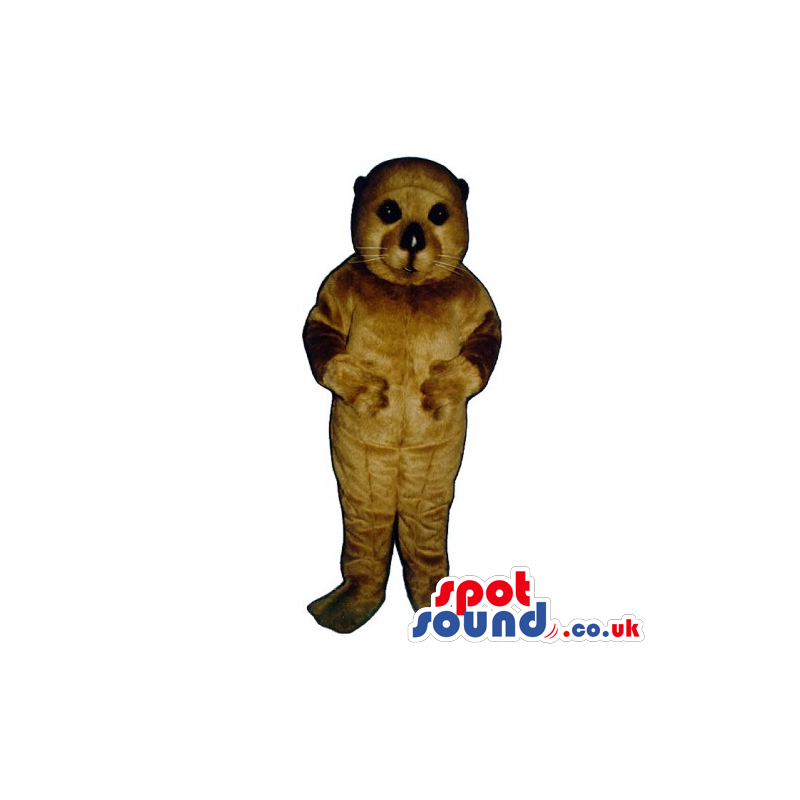 Customizable Cute Dark Brown Seal Water Animal Mascot - Custom