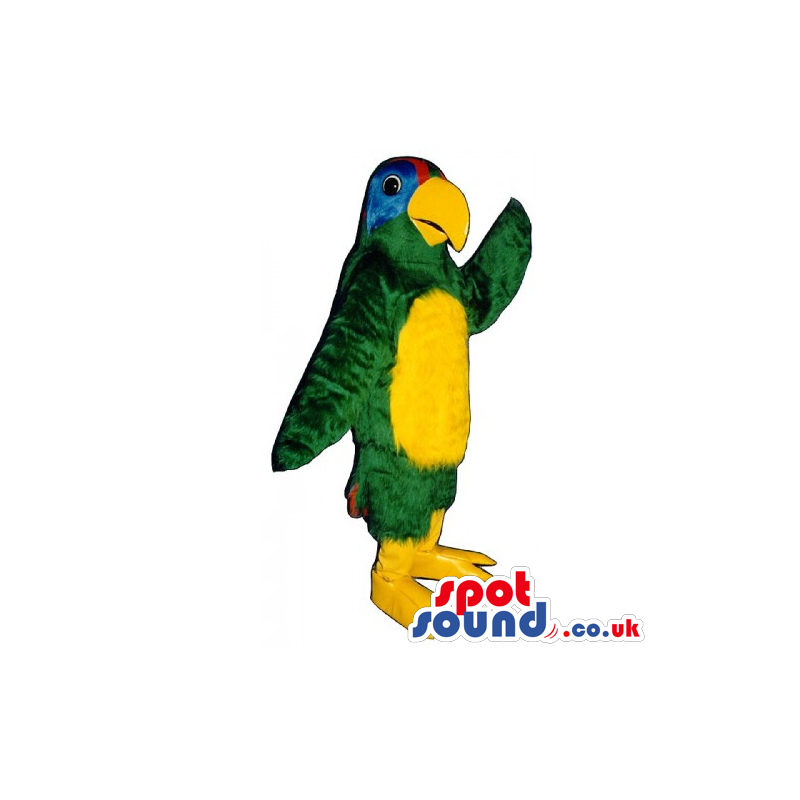 Customizable Colorful Parrot Bird Mascot With Yellow Belly -