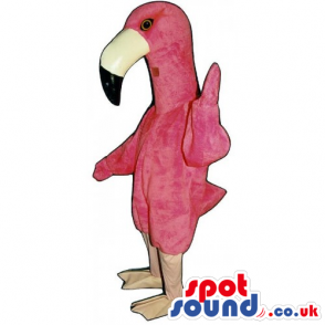 Customizable Pink Flamingo Bird Mascot With Big Beak - Custom