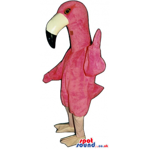 Customizable Pink Flamingo Bird Mascot With Big Beak - Custom