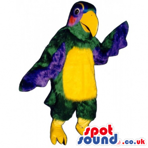 Customizable Colorful Parrot Bird Mascot With A Yellow Belly -