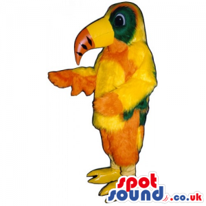 Customizable Colorful Orange And Yellow Toucan Bird Mascot -