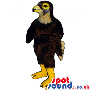 Customizable Brown Bird Mascot With A Yellow Beak And Legs -