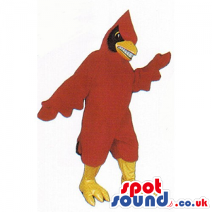 Customizable Red Bird Mascot With A Comb And Angry Face -