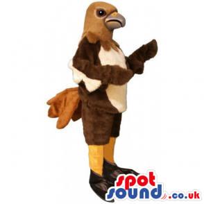 Customizable Original Brown And Beige Bird Mascot With Funny