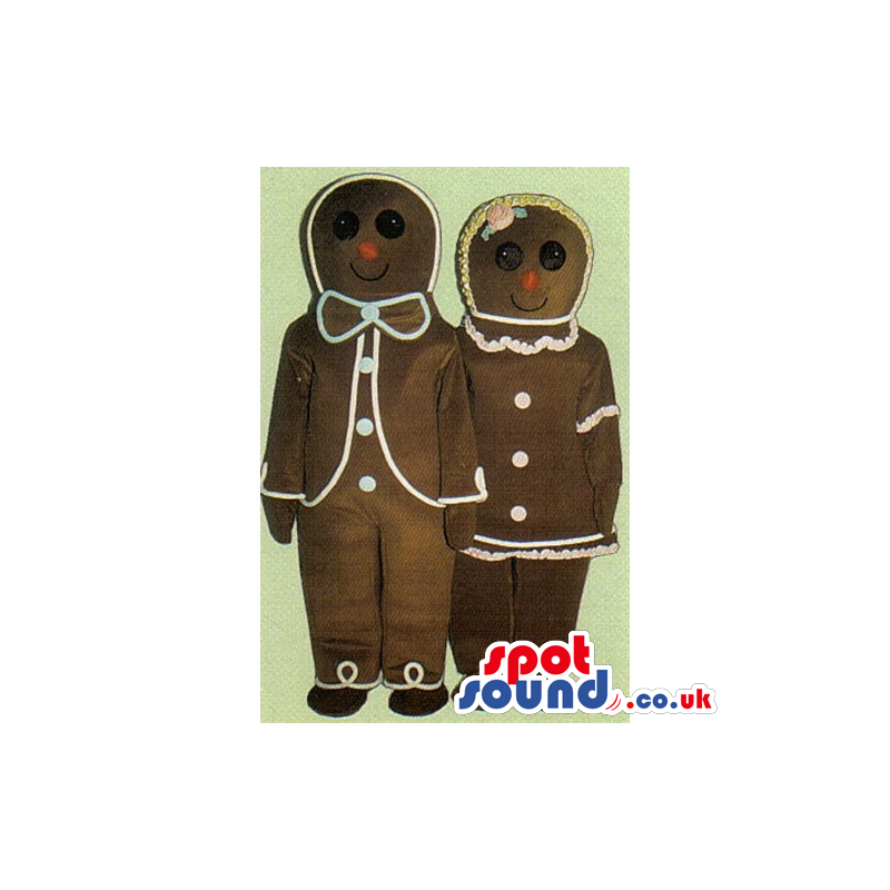 Ginger-Bread Men Couple Cake Food Christmas Mascot - Custom