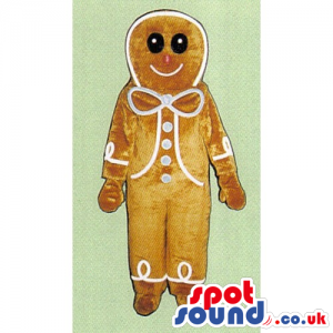 Light Brown Ginger-Bread Man Cake Food Christmas Mascot -