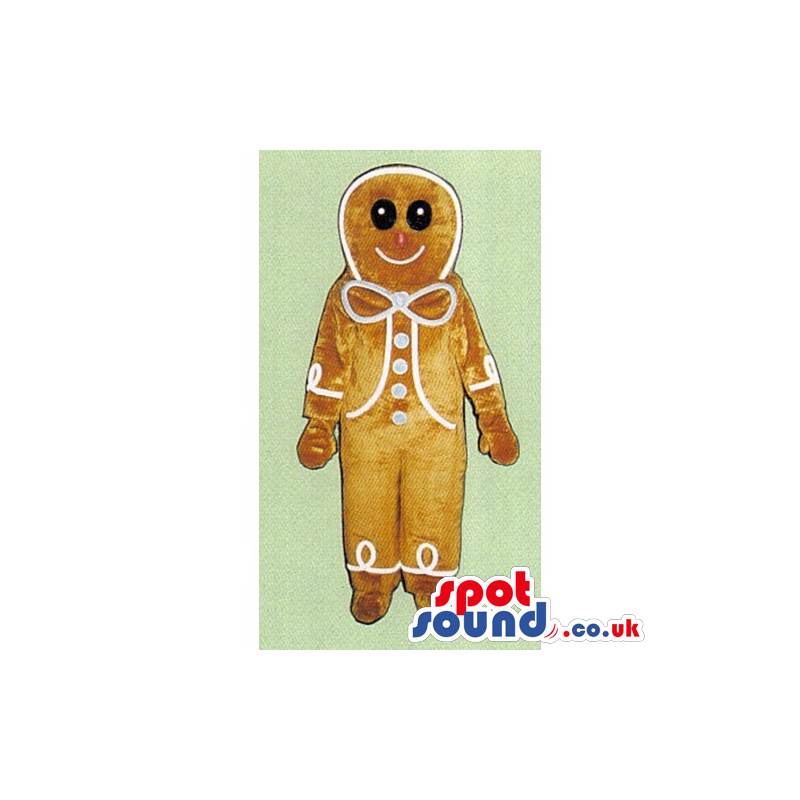 Light Brown Ginger-Bread Man Cake Food Christmas Mascot -