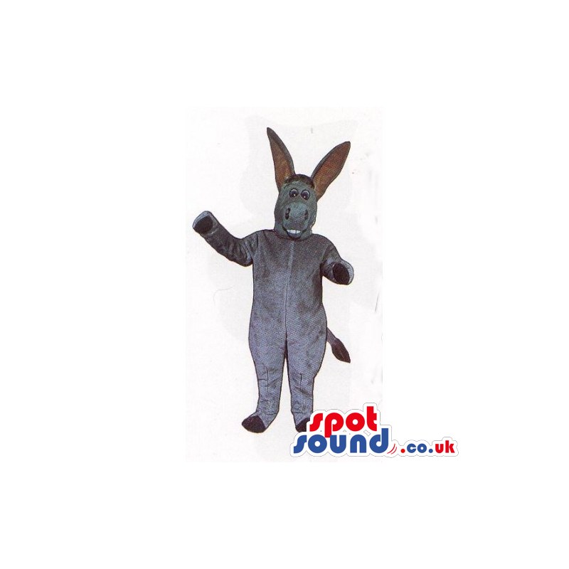 Customizable All Grey Plush Donkey Mascot With Really Long Ears