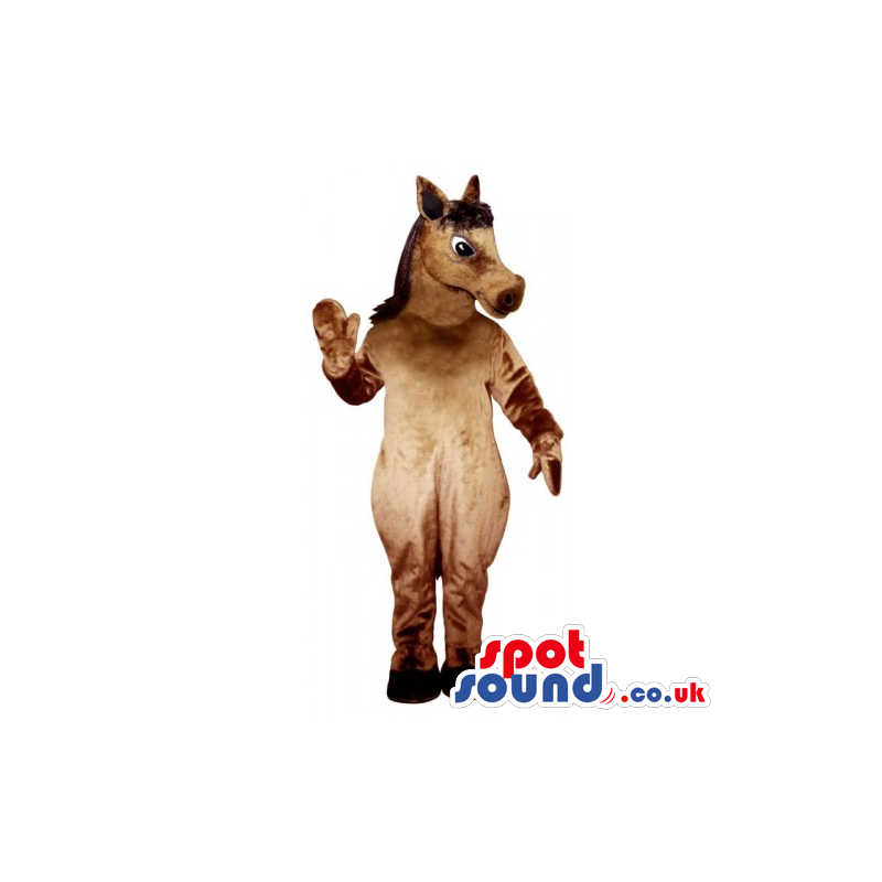 Customizable All Brown Cute Plush Donkey Animal Mascot - Custom