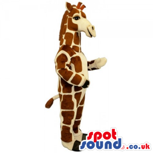 Plain Giraffe African Animal Mascot With Brown Patterns -