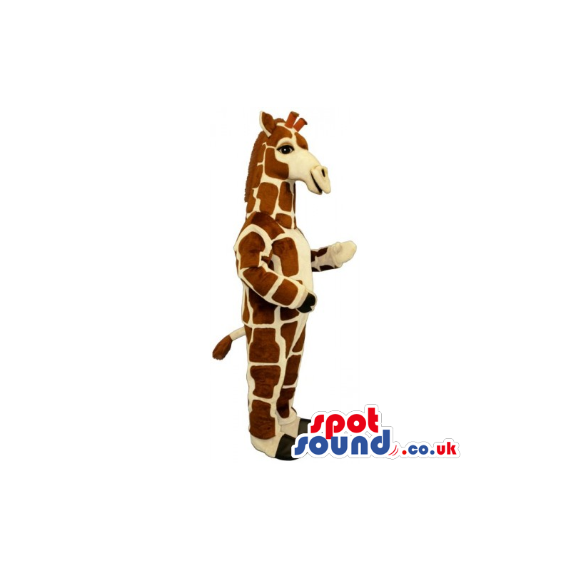 Plain Giraffe African Animal Mascot With Brown Patterns -