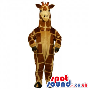 Plain Giraffe African Animal Mascot With Brown Patterns -