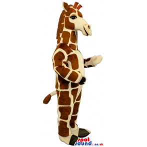 Plain Giraffe African Animal Mascot With Brown Patterns -