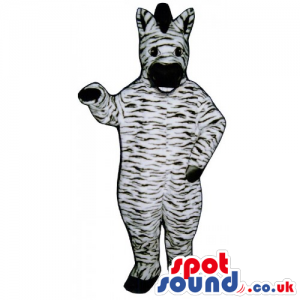 Plush Zebra African Animal Mascot With Black Stripes - Custom