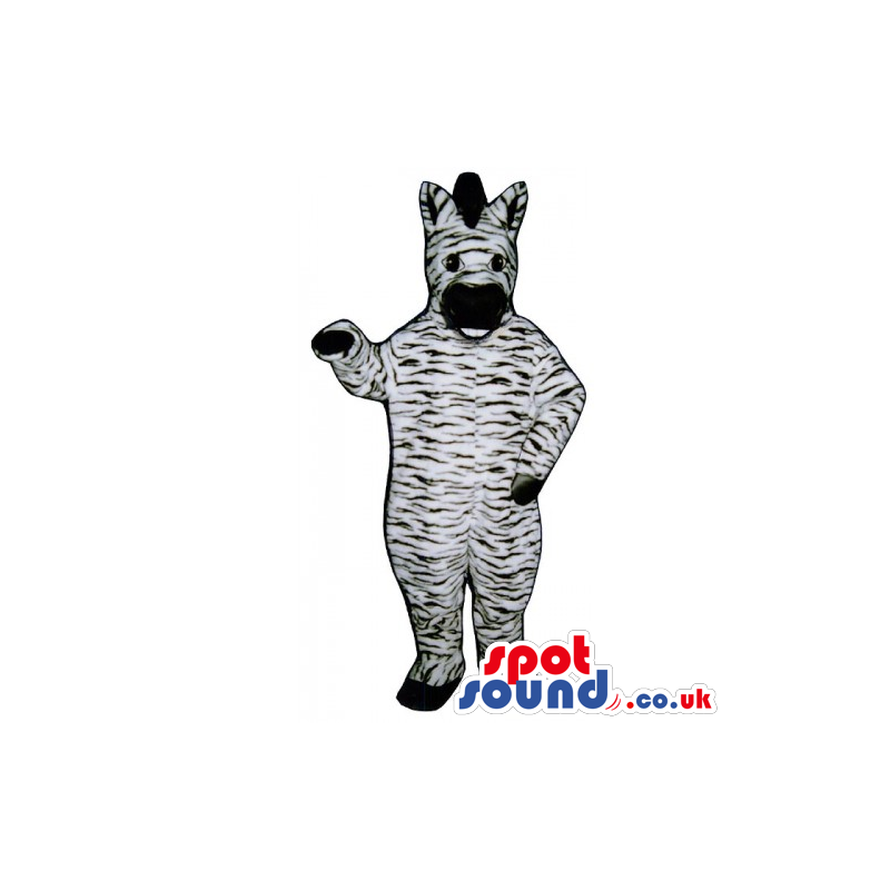 Plush Zebra African Animal Mascot With Black Stripes - Custom