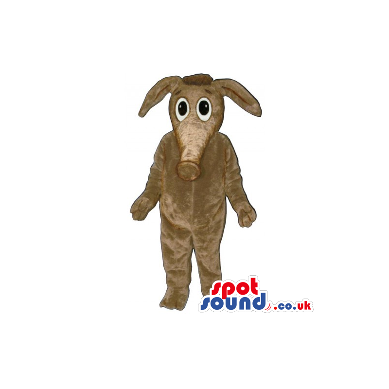 Plain Brown Anteater Animal Mascot With Cartoon Character Face