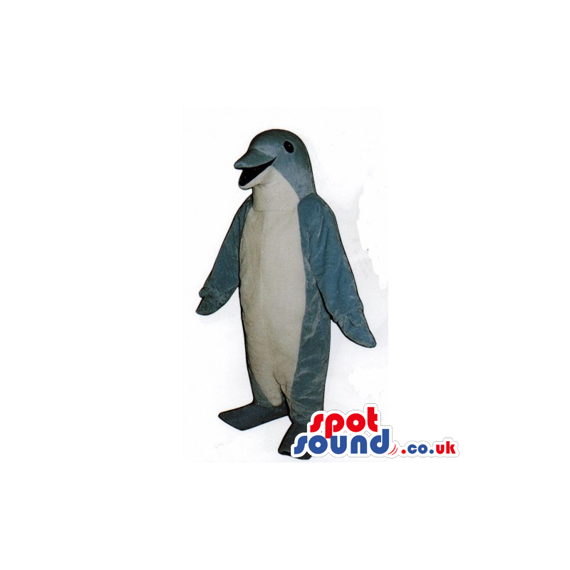 Grey Dolphin Ocean Mascot With A White Belly For Logos - Custom