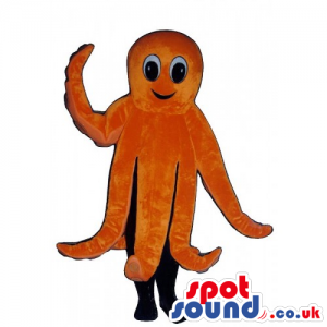 Customizable Plain Orange Plush Octopus Sea Animal Mascot -