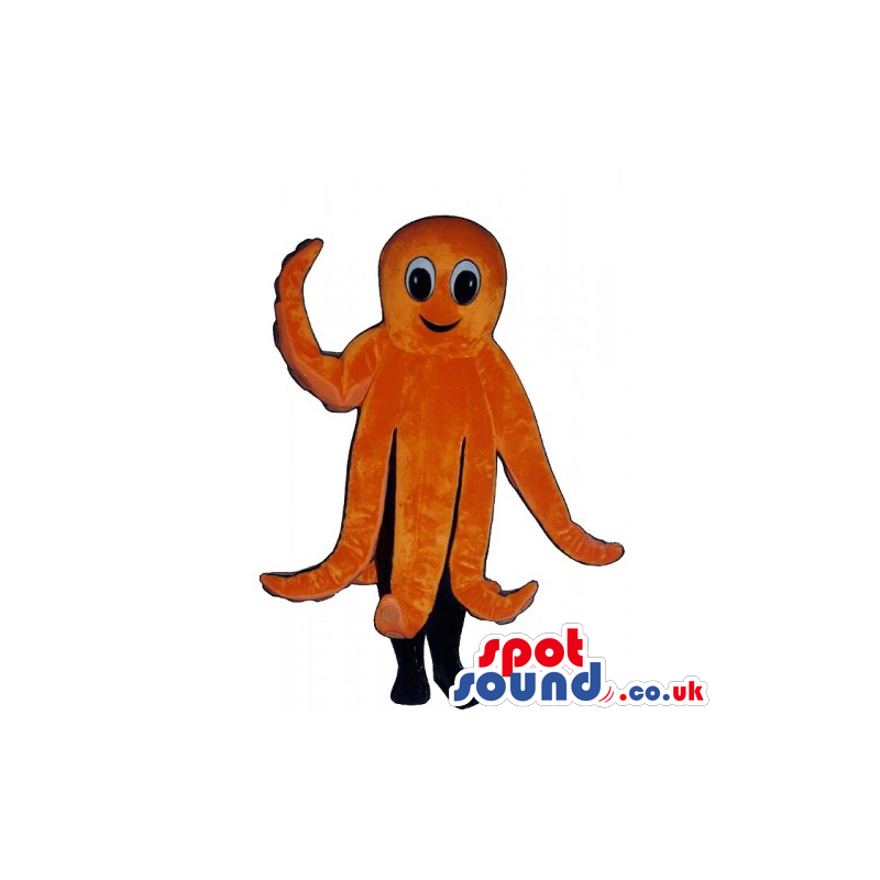 Customizable Plain Orange Plush Octopus Sea Animal Mascot -