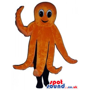 Customizable Plain Orange Plush Octopus Sea Animal Mascot -
