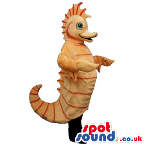 Customizable Cute Plain Orange Plush Seahorse Mascot - Custom
