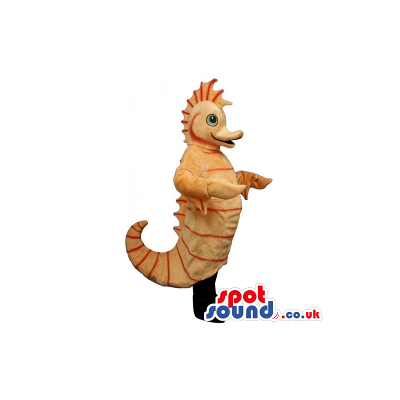 Customizable Cute Plain Orange Plush Seahorse Mascot - Custom