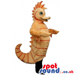 Customizable Cute Plain Orange Plush Seahorse Mascot - Custom