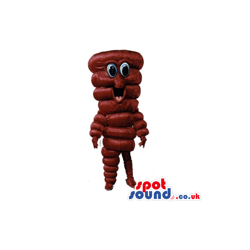 Customizable Pepperoni Food Mascot With Funny Face - Custom