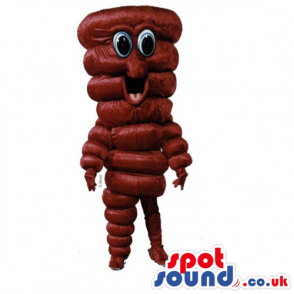 Customizable Pepperoni Food Mascot With Funny Face - Custom