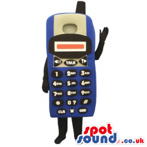 Customizable Blue And Black Cellphone Mascot Without A Face -